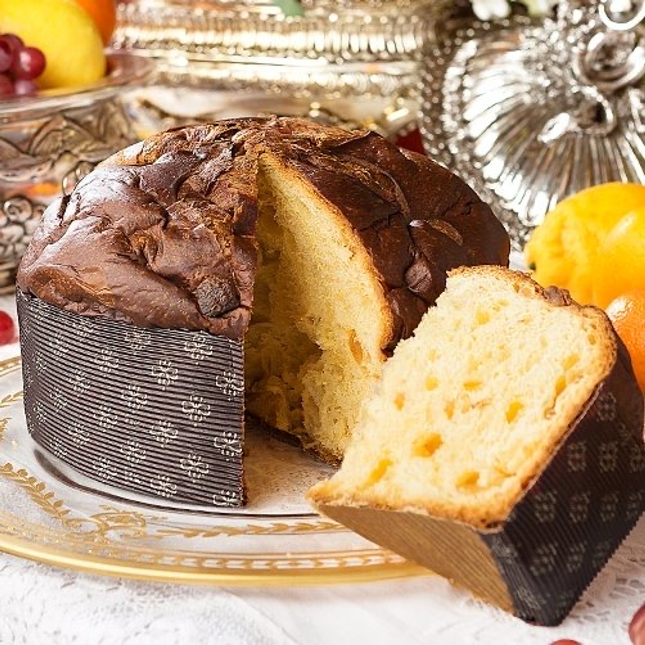 Fiasconaro Castagne Panettone (Marron glace şekerli kestane ve gianduja çikolata) (1KG) D&G Hediye Çantalı