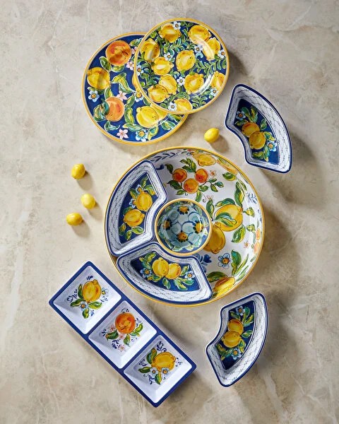 Mavi Melamin Yemek Tabağı 28 Cm Capri Collection by Chiara Alessi
