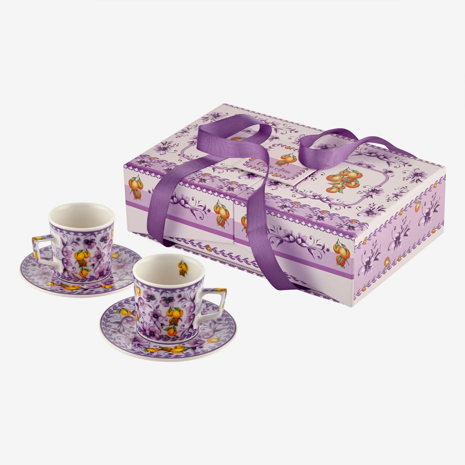 Arancia 2'li Türk Kahvesi Fincan Seti Mor Renk 120 ml