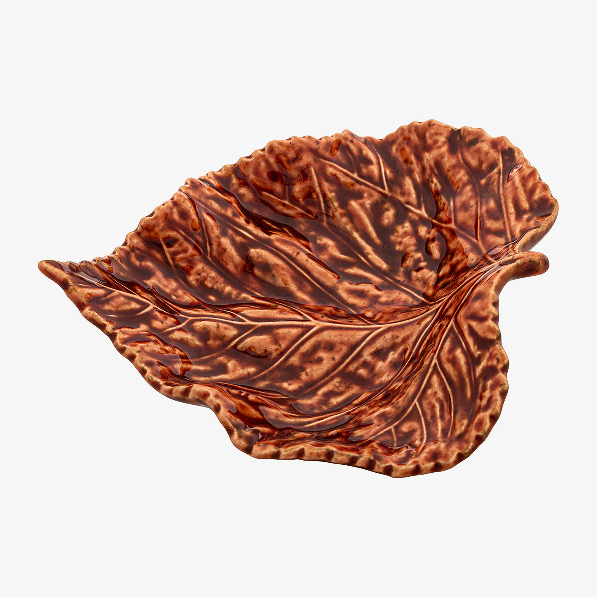 Bordallo Pinheiro Seramik Servis Tabağı 21 Cm Turuncu Renk