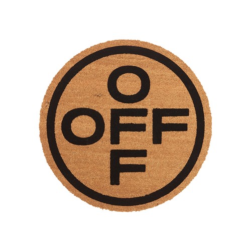 Off-White Yuvarlak Kapı Paspası 66 cm