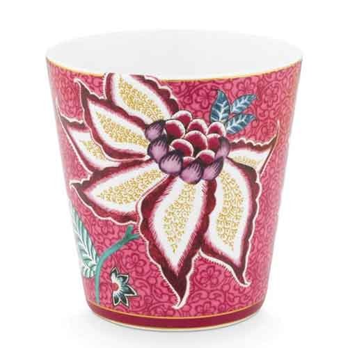 Flower Festival Kırmızı 4'lü Kulpsuz Mug Seti Kırmızı Renk 230 ml