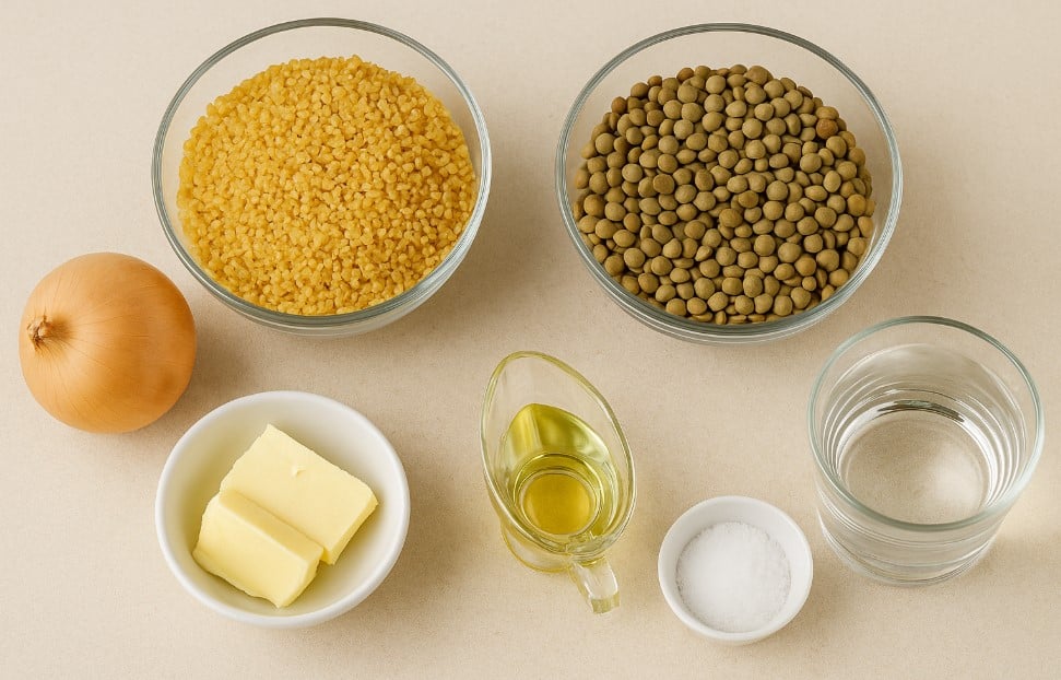 Mercimekli Bulgur Pilavı Malzemeleri