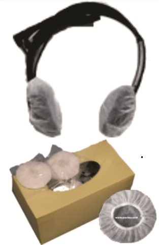 Tek Kullanımlık Kulaklık Bonesi Overlok 17x17CM (1 Çift) 100 Adet/Paket