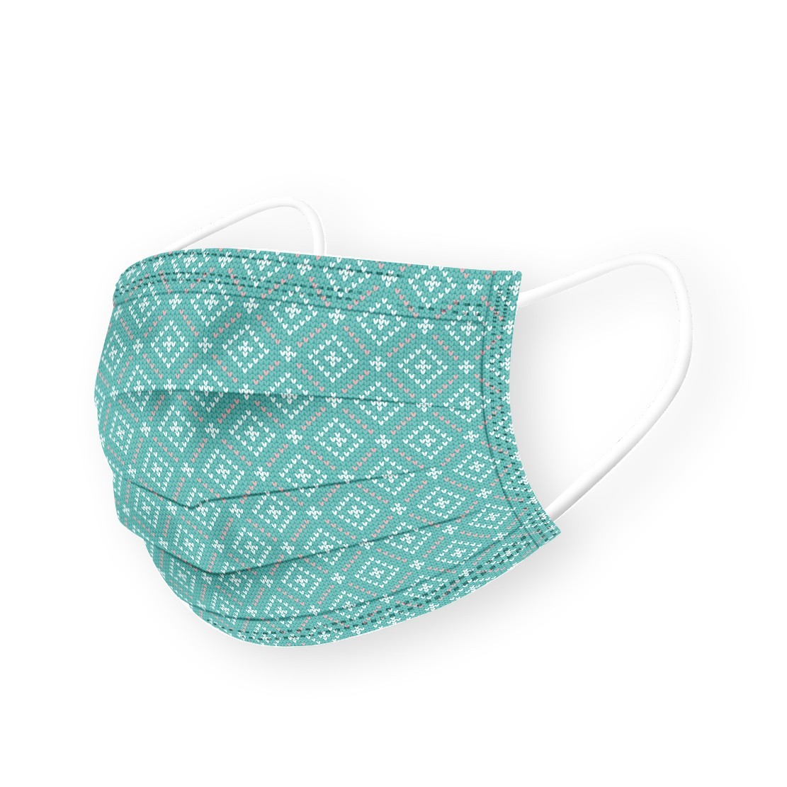  Mask Disposable For Adult Blue Classic Patterned