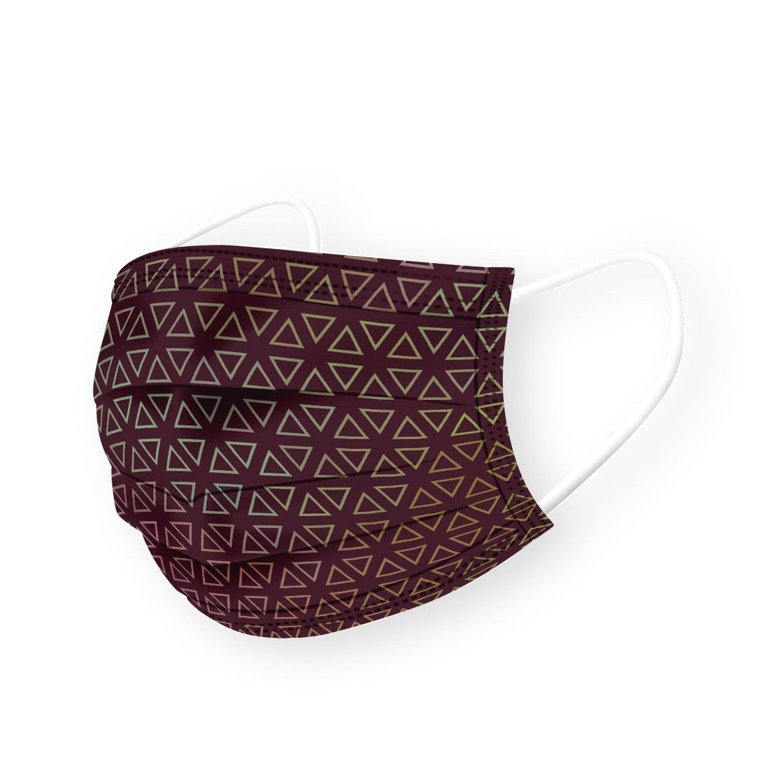  Mask Disposable Adult Triangle Pattern Claret Red
