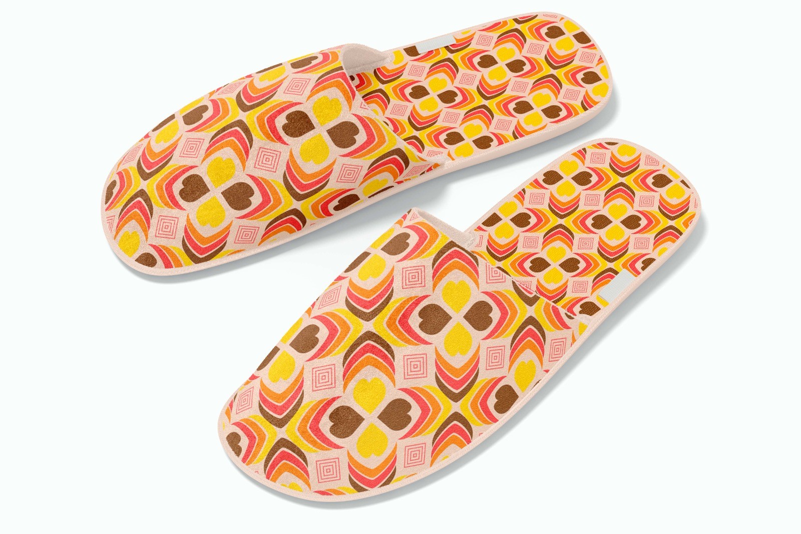 60's Printed House Slippers