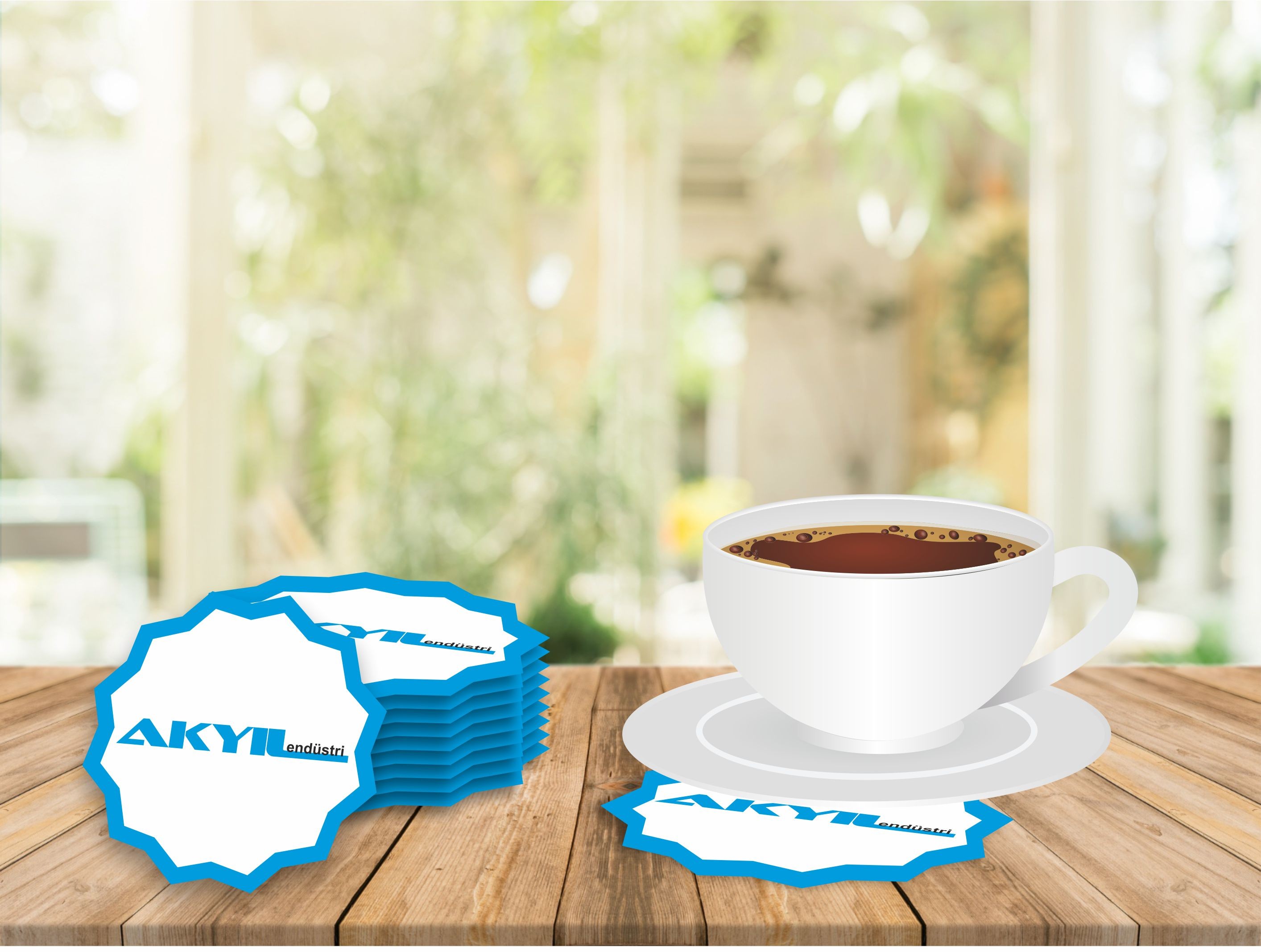 Disposable Wavy Oval Logo Printed Coasters
