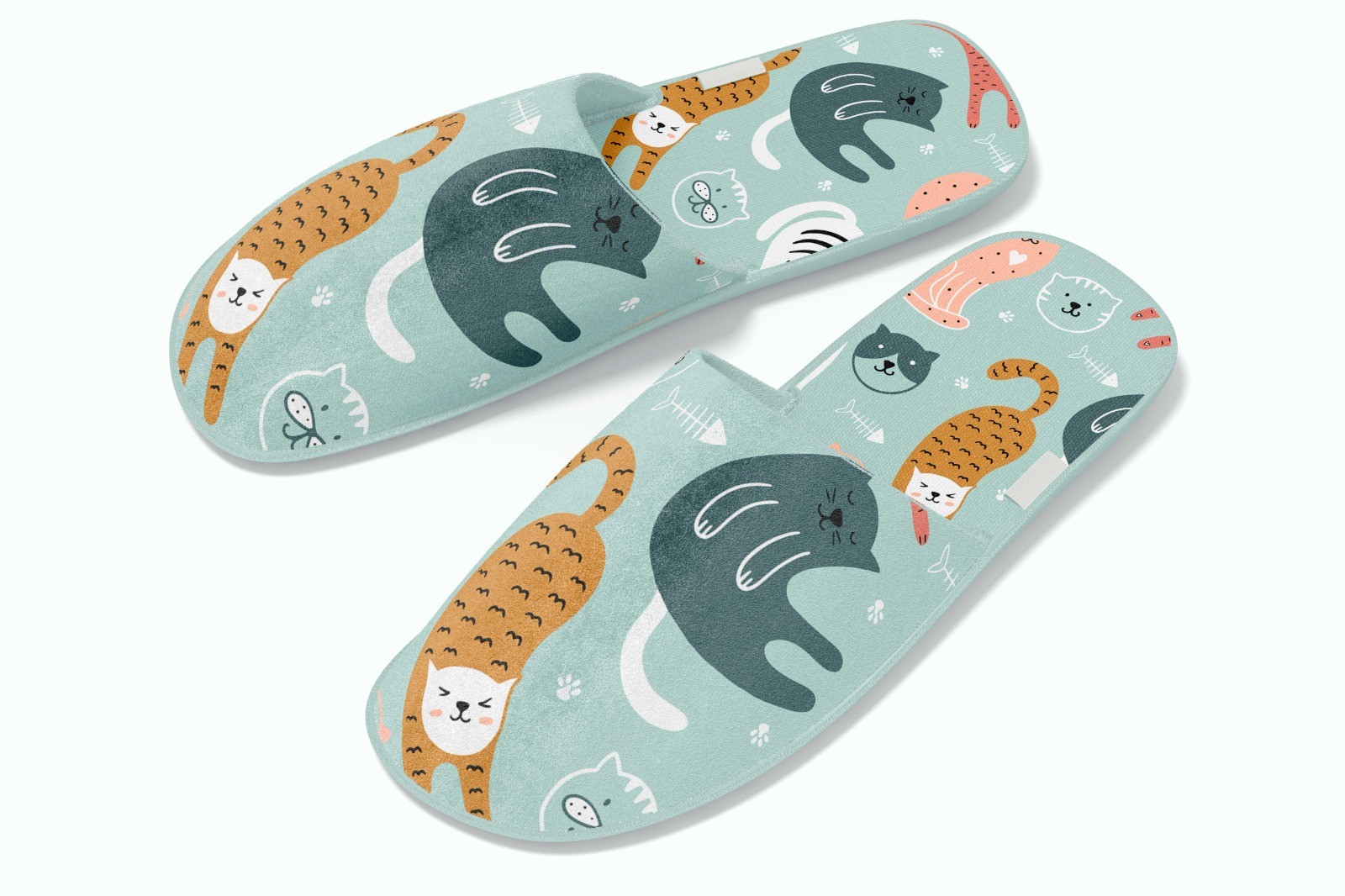 Street Cat Pattern Printed House Slippers