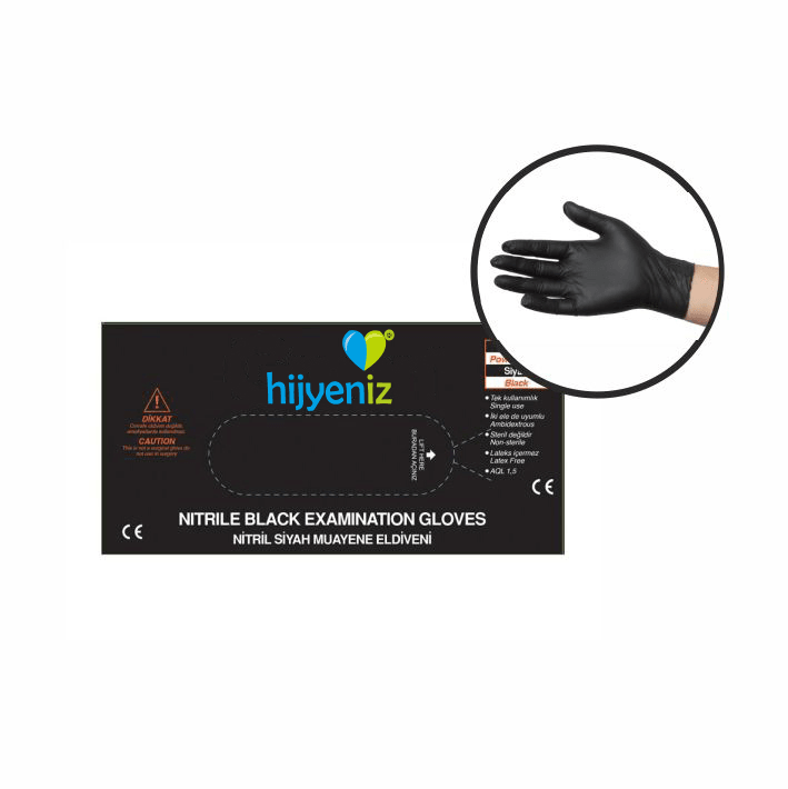  Gloves Nitrile Black 100 Pcs/Pack