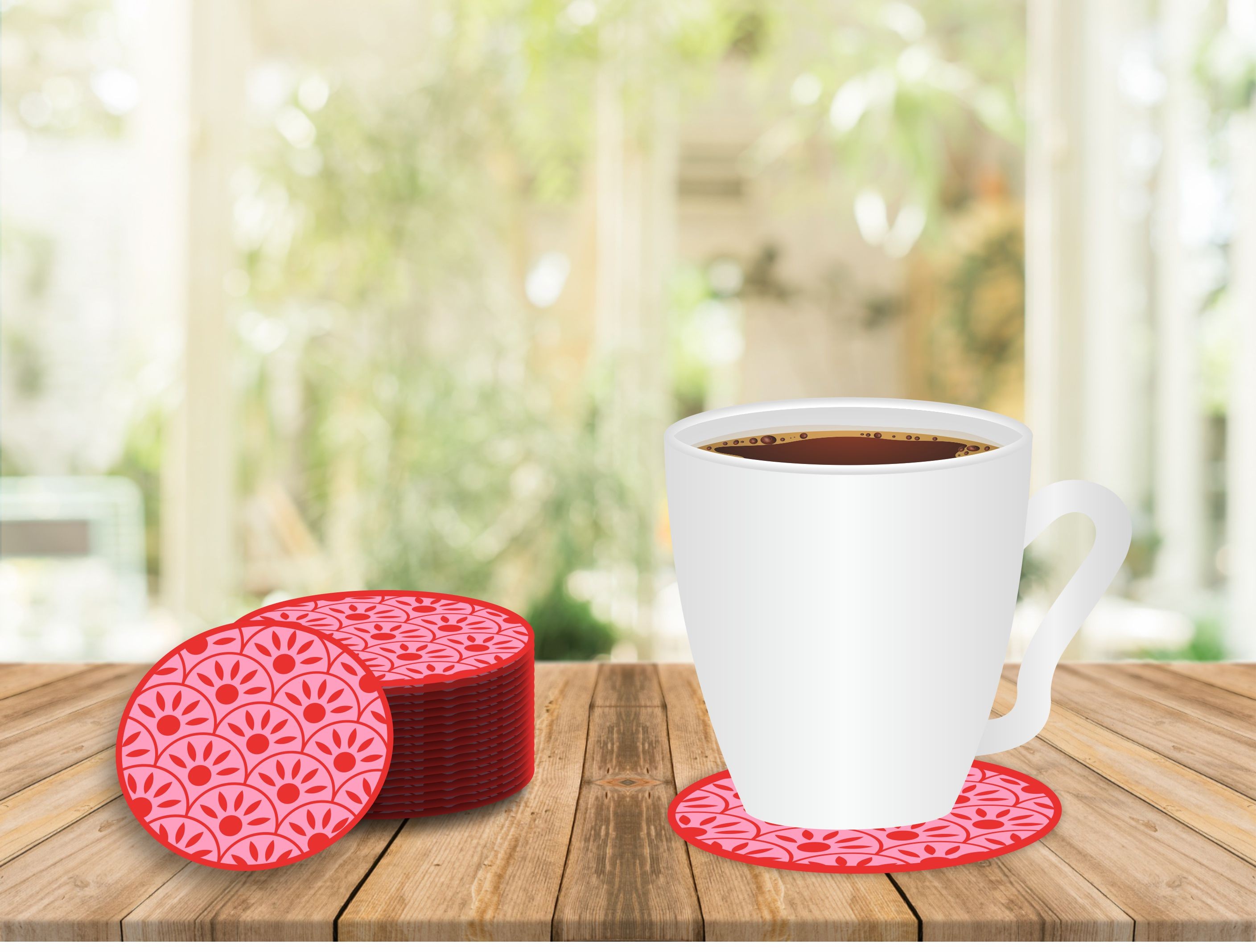 Disposable Pink Round Coasters