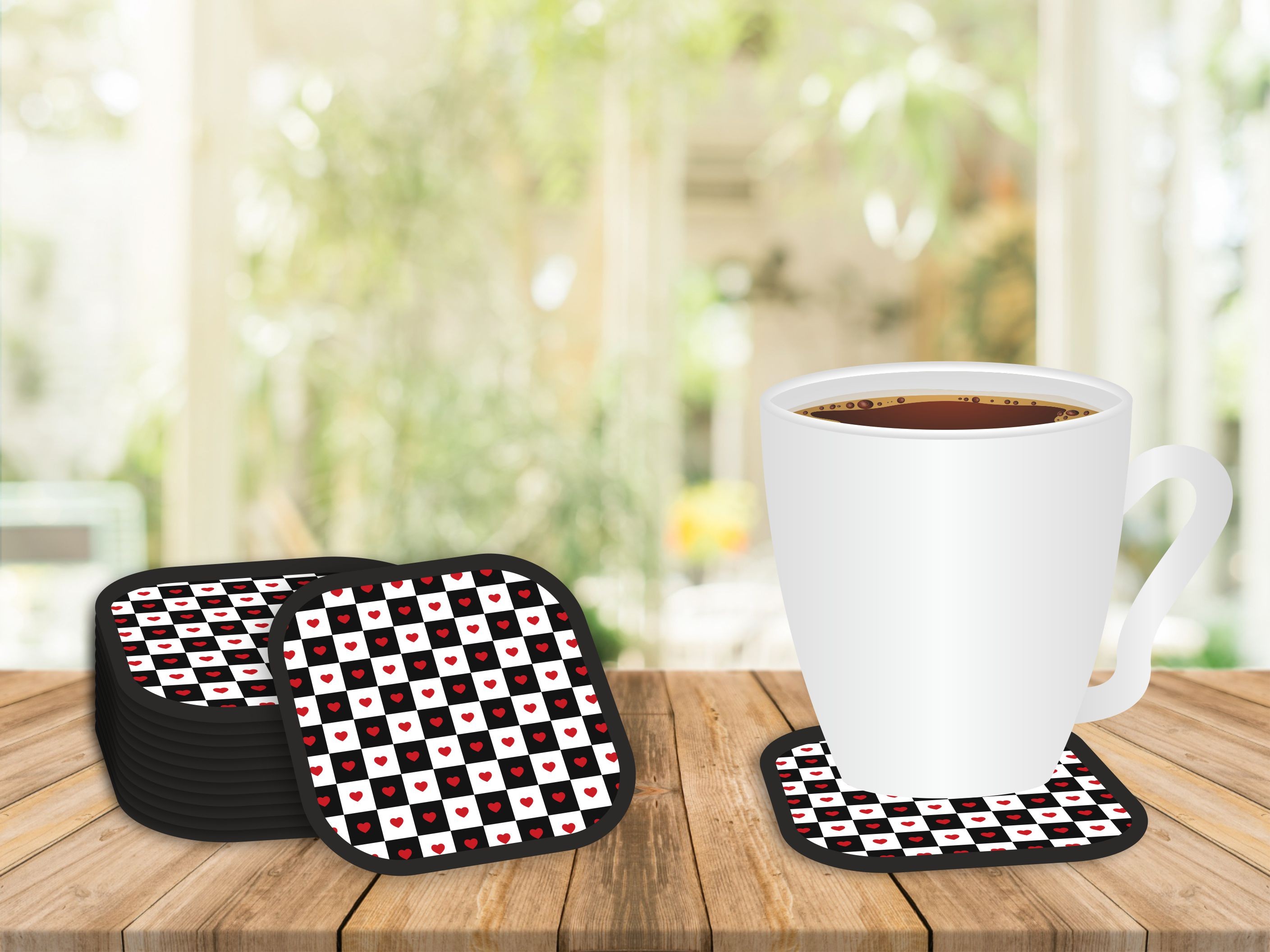 Disposable Oval Black-White Coasters
