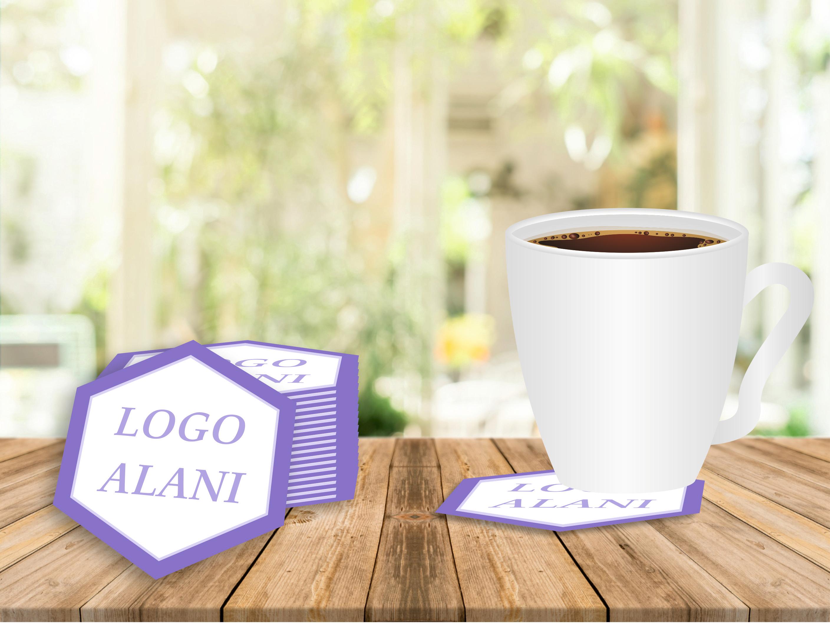 Disposable Hexagonal Logo Printed Coasters