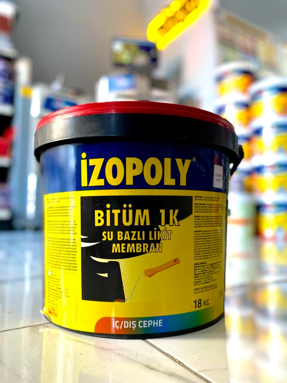 İZOPOLY BİTÜM 1K SU BAZLI LİKİT MEMBRAN 18 KG SU YALITIM MALZEMESİ
