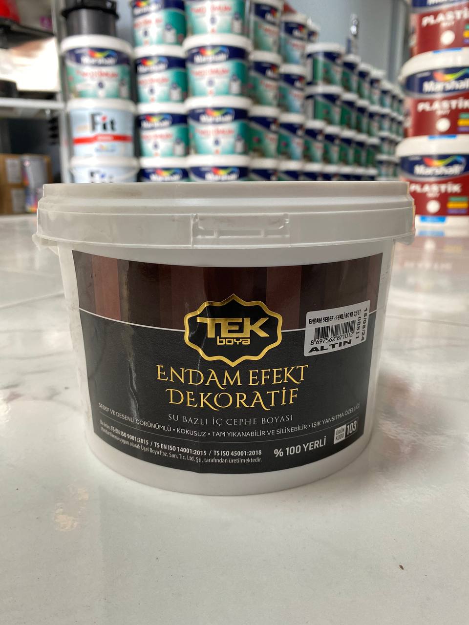 TEK BOYA SU BAZLI ALTIN VARAKLI AKRİLİK BOYA