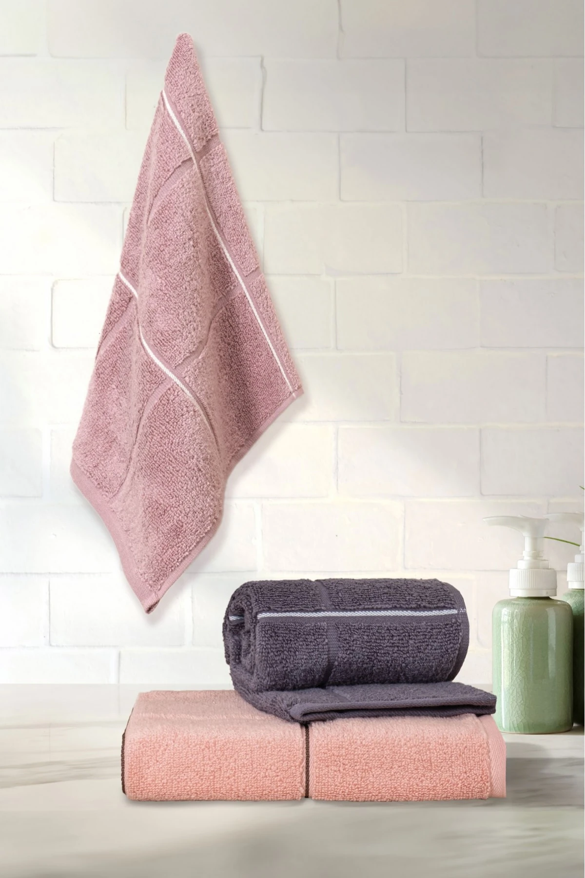 Laura Bella 50*90 Kare 2'li MicroCotton Havlu Seti