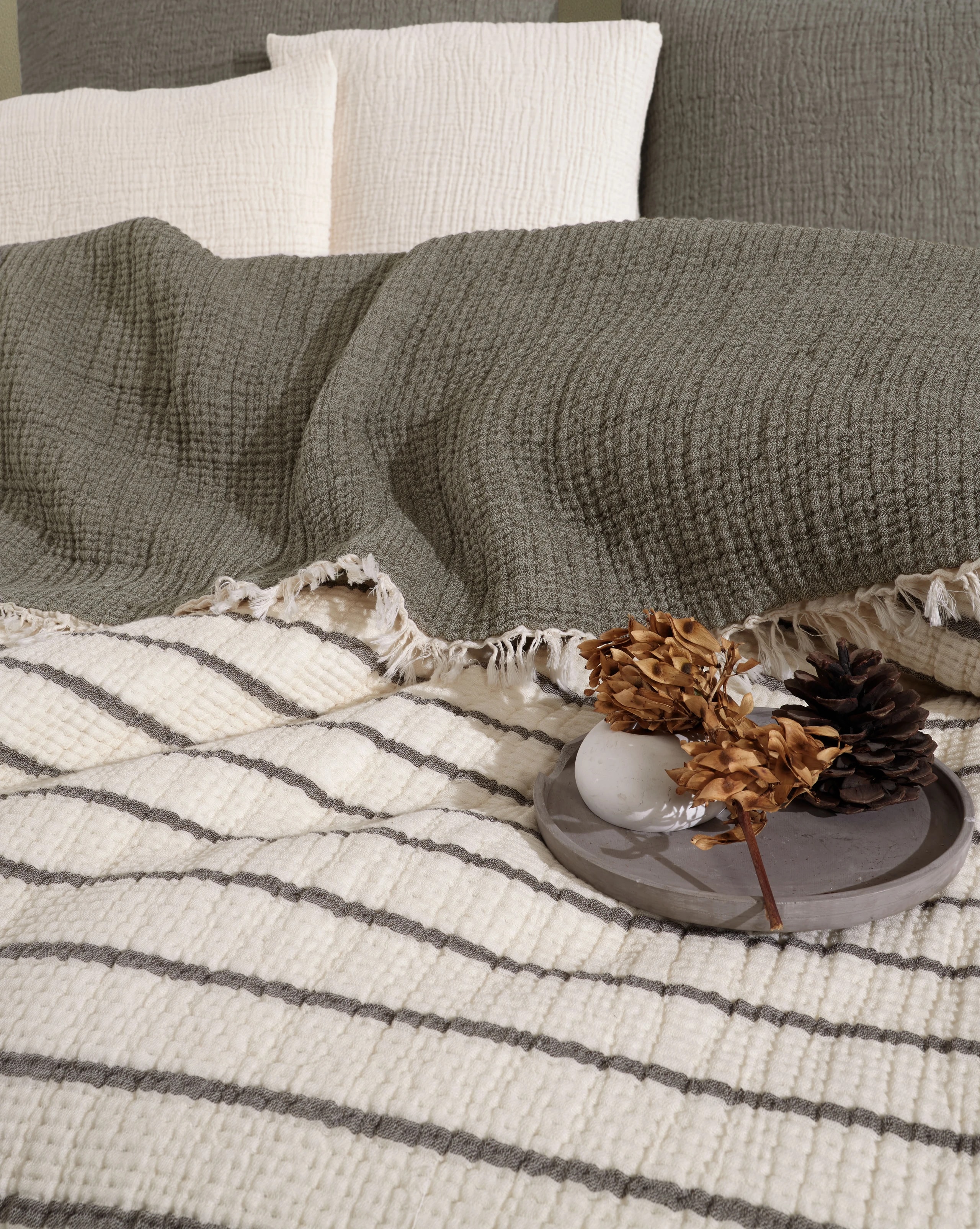 5 Katlı Dolgulu Müslin Yatak Örtüsü , Çok Amaçlı Yatak Örtüsü 