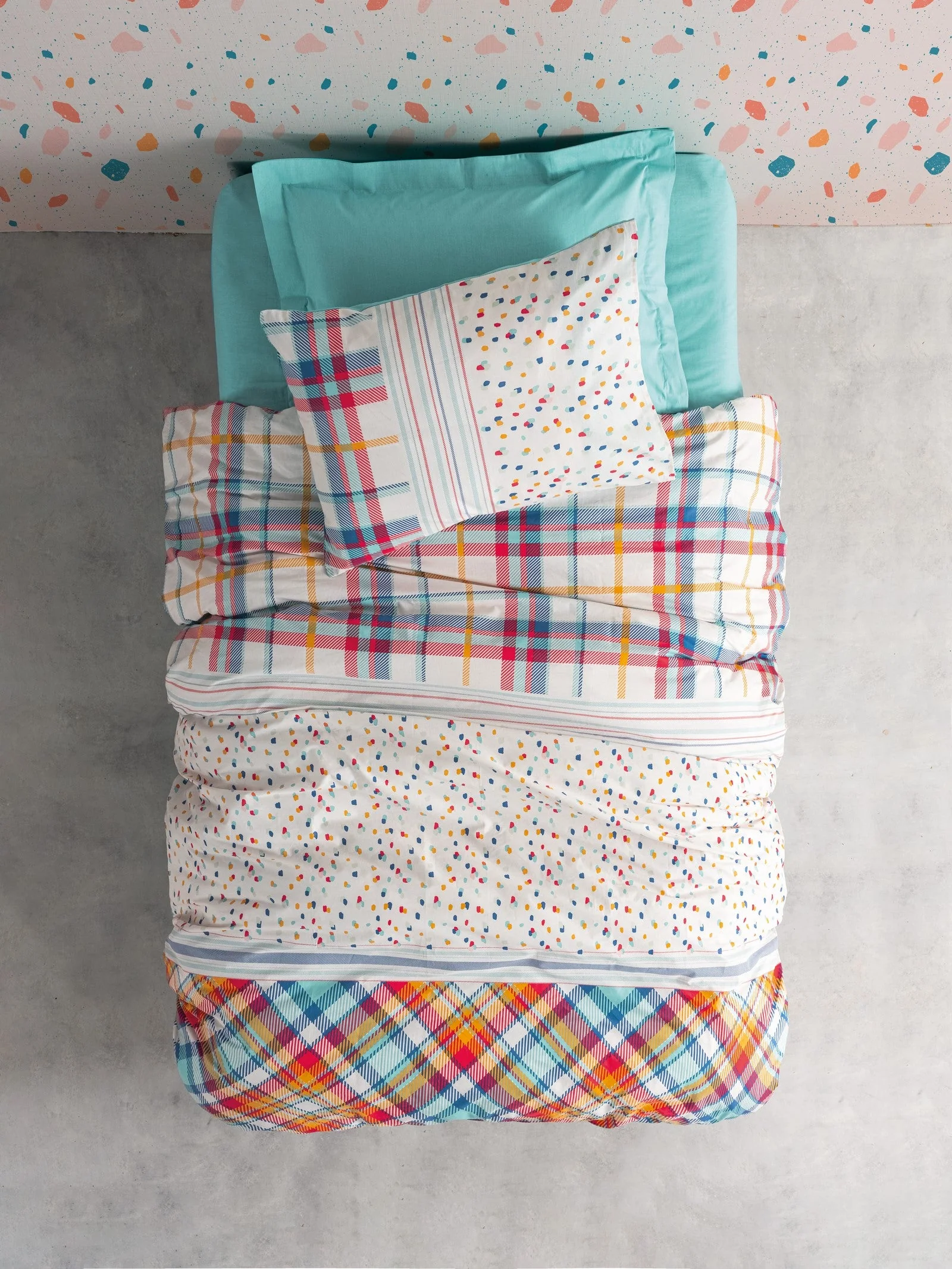 Genç Odası Tek Kişilik Nevresim Takımı Baniti Mint