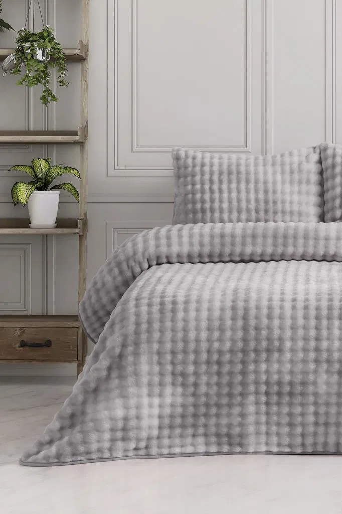 Merinos Reflection Bubble Battaniye Seti Gri