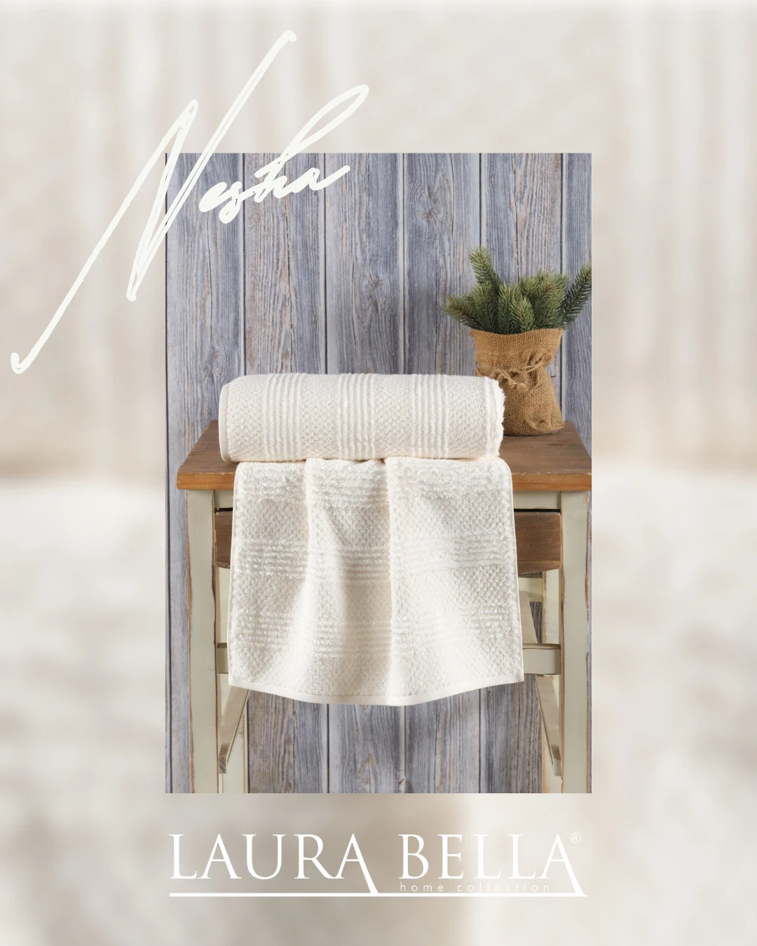 Laura Bella MicroCotton El Havlusu Nesha 50*90 Krem