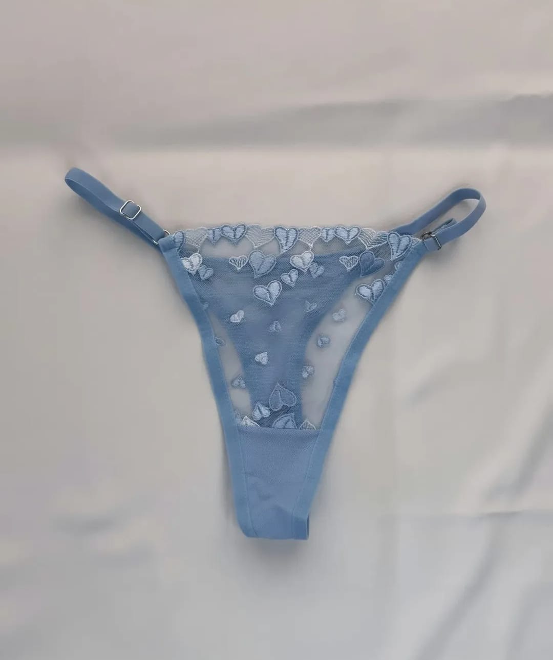 Mavi Balenli Kalp işlemeli Dantelli 2'li Bralet ve Bodysuit Seti