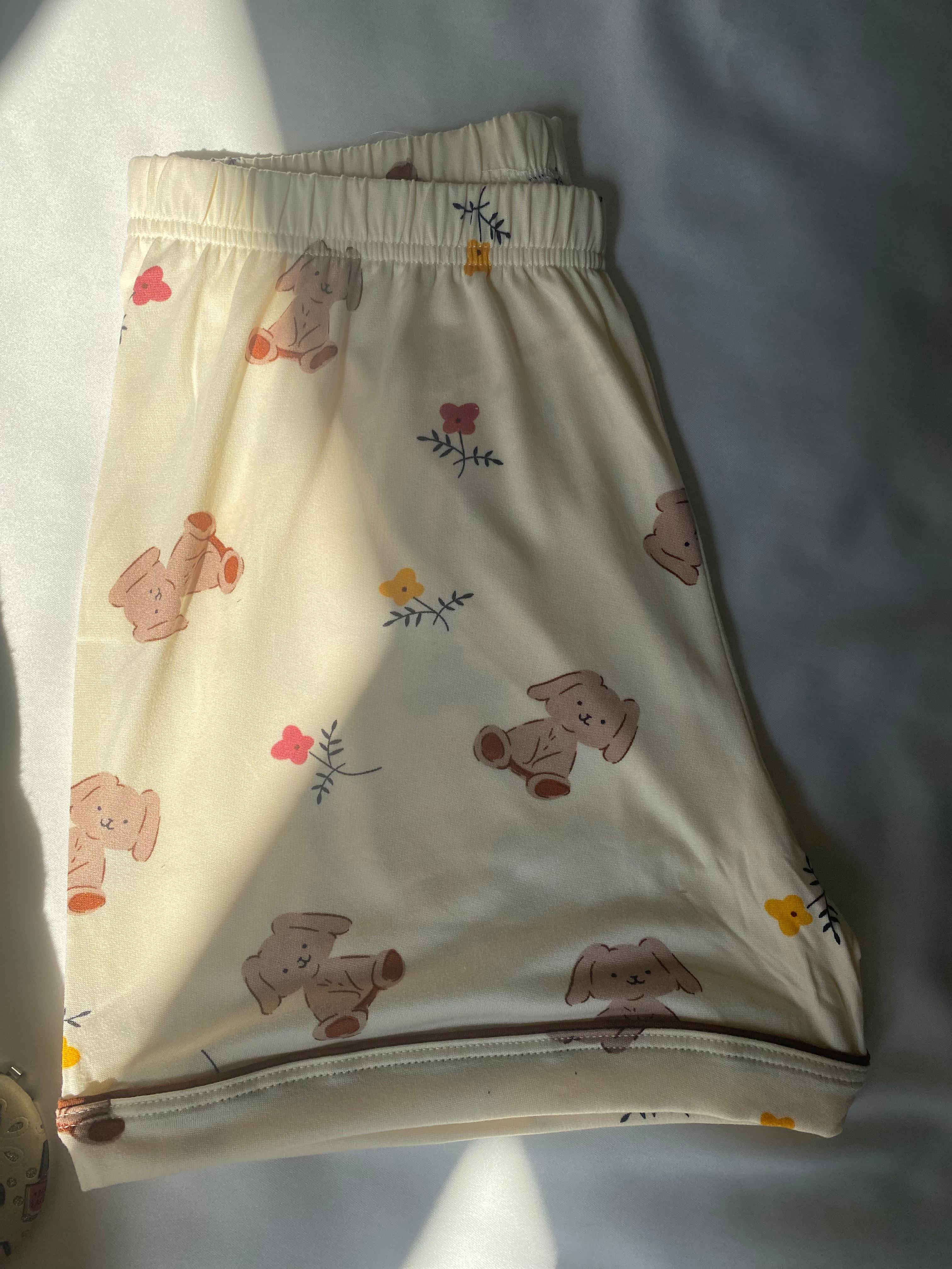 Çiçek Desenli Kısa Kollu Gömlek Şort Kadın Pijama Takımı