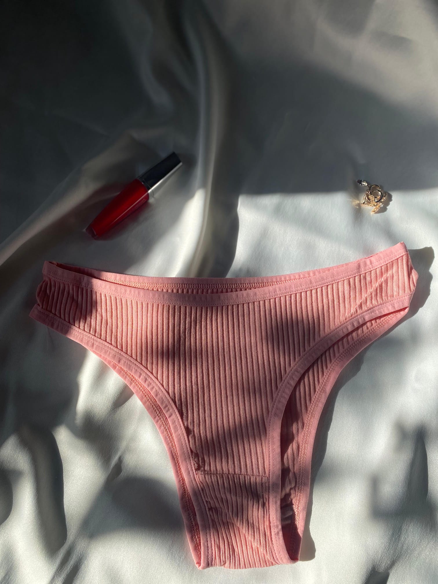 Privée Pure Cotton Pembe Balenli Pamuklu Sütyen Takım