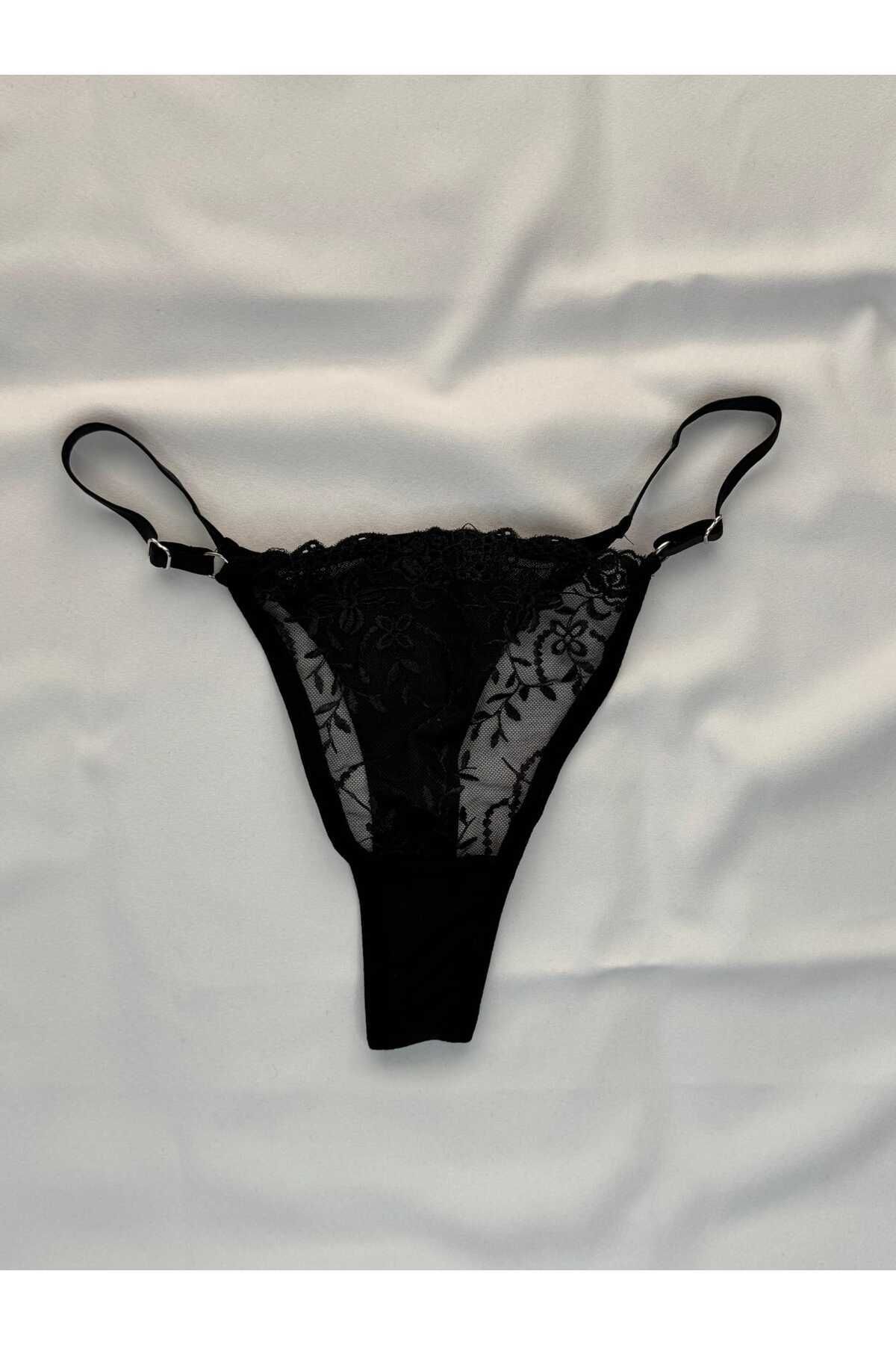 Privée valeria siyah Balenli Dantelli Brode Takım