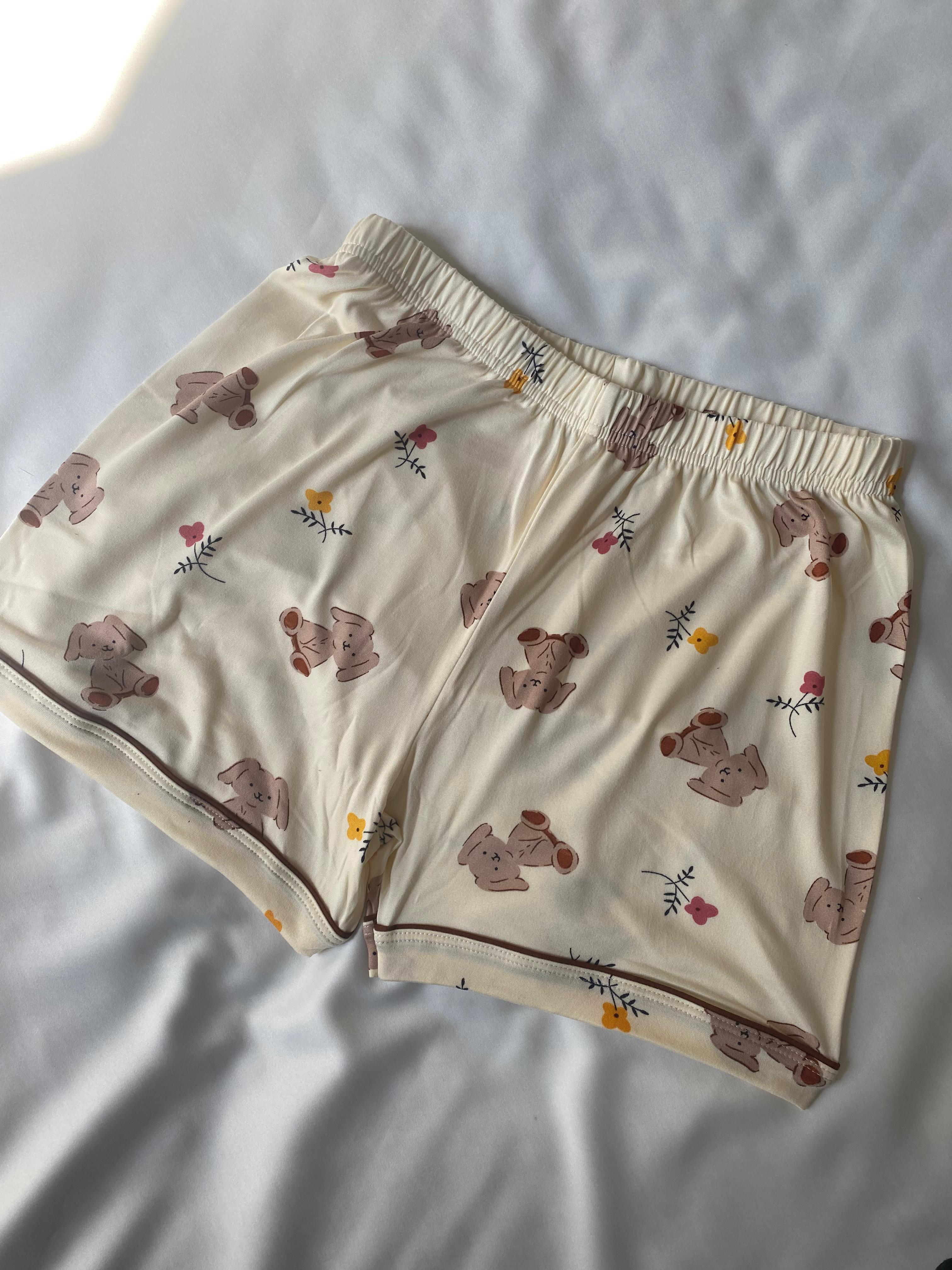 Çiçek Desenli Kısa Kollu Gömlek Şort Kadın Pijama Takımı