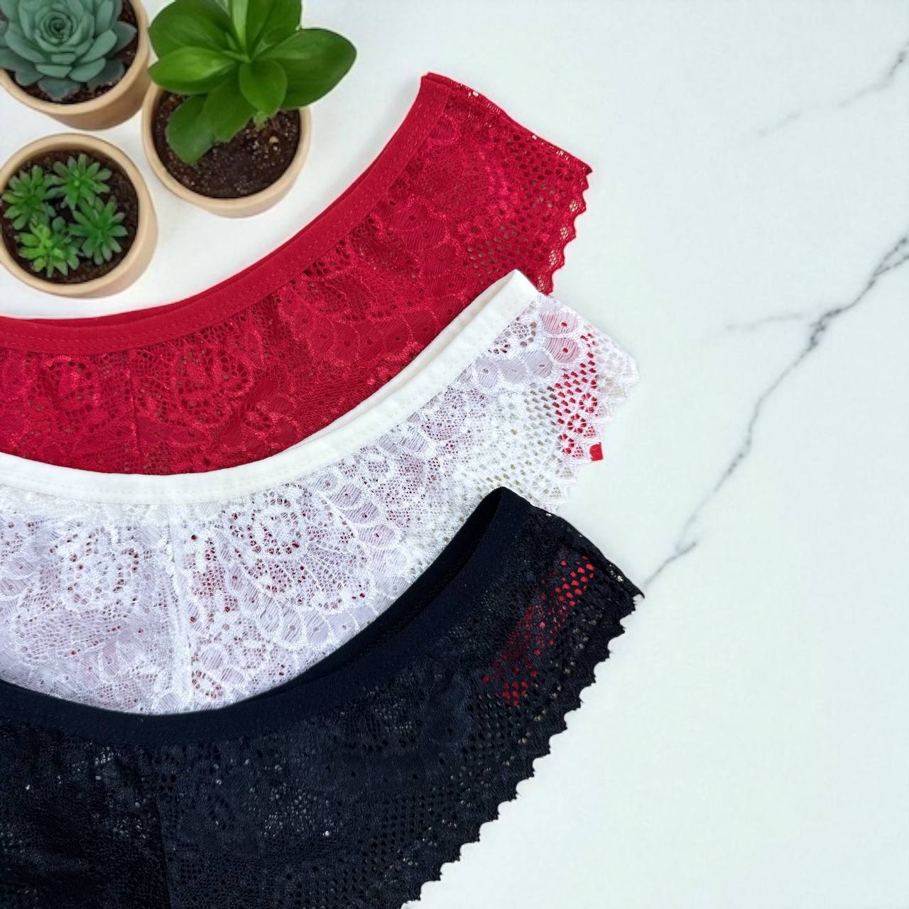 Privée 3'lü Dantelli Kadın Külot Takımı Seti