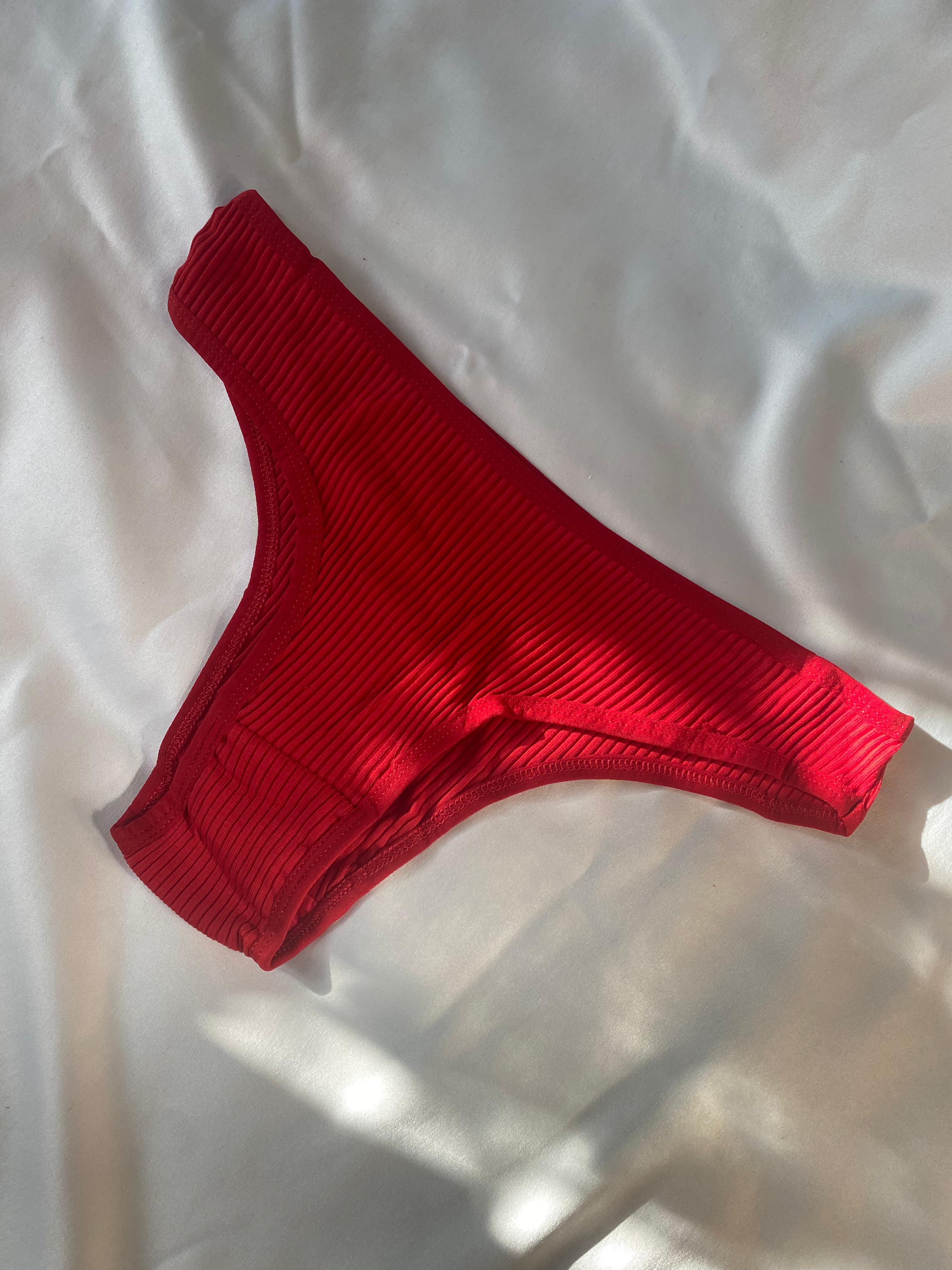 Privée Pure Cotton Kırmızı Balenli Sütyen Takımı