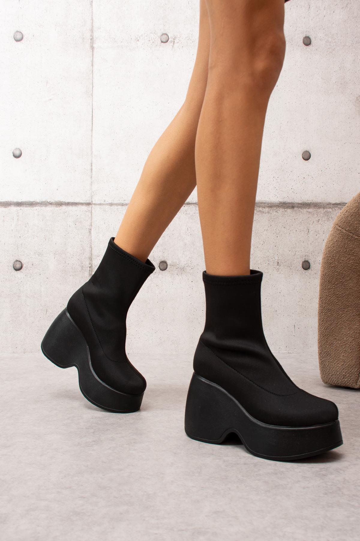 Modanizm Revolt Siyah Streç Bot