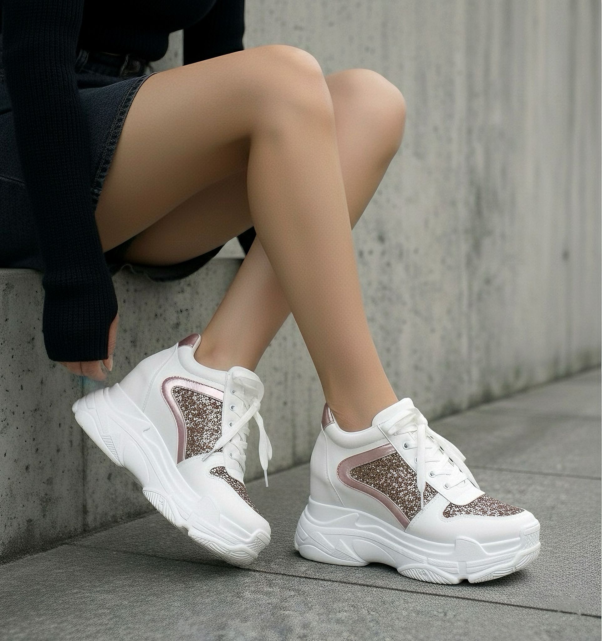 Glitterie Dolgu Spor Ayakkabı