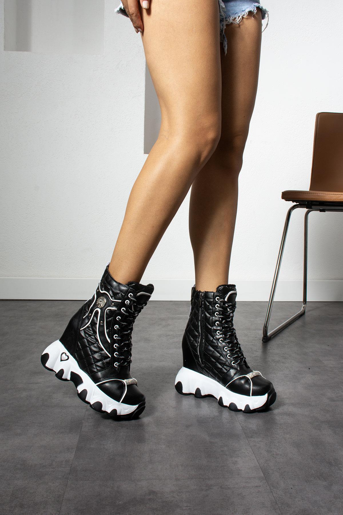 Modanizm Albatros Gizli Topuklu Siyah Bot