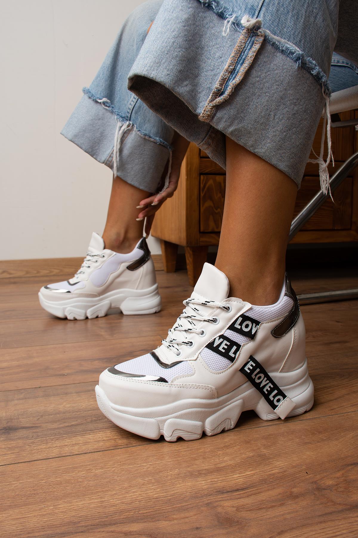 Modanizm Natsu Gizli Topuklu Beyaz Spor Ayakkabı