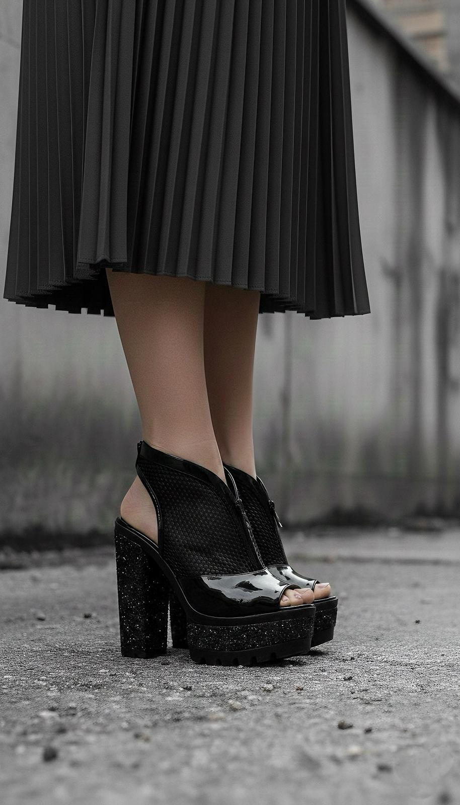 Modanizm Velocity Siyah Topuklu Ayakkabı