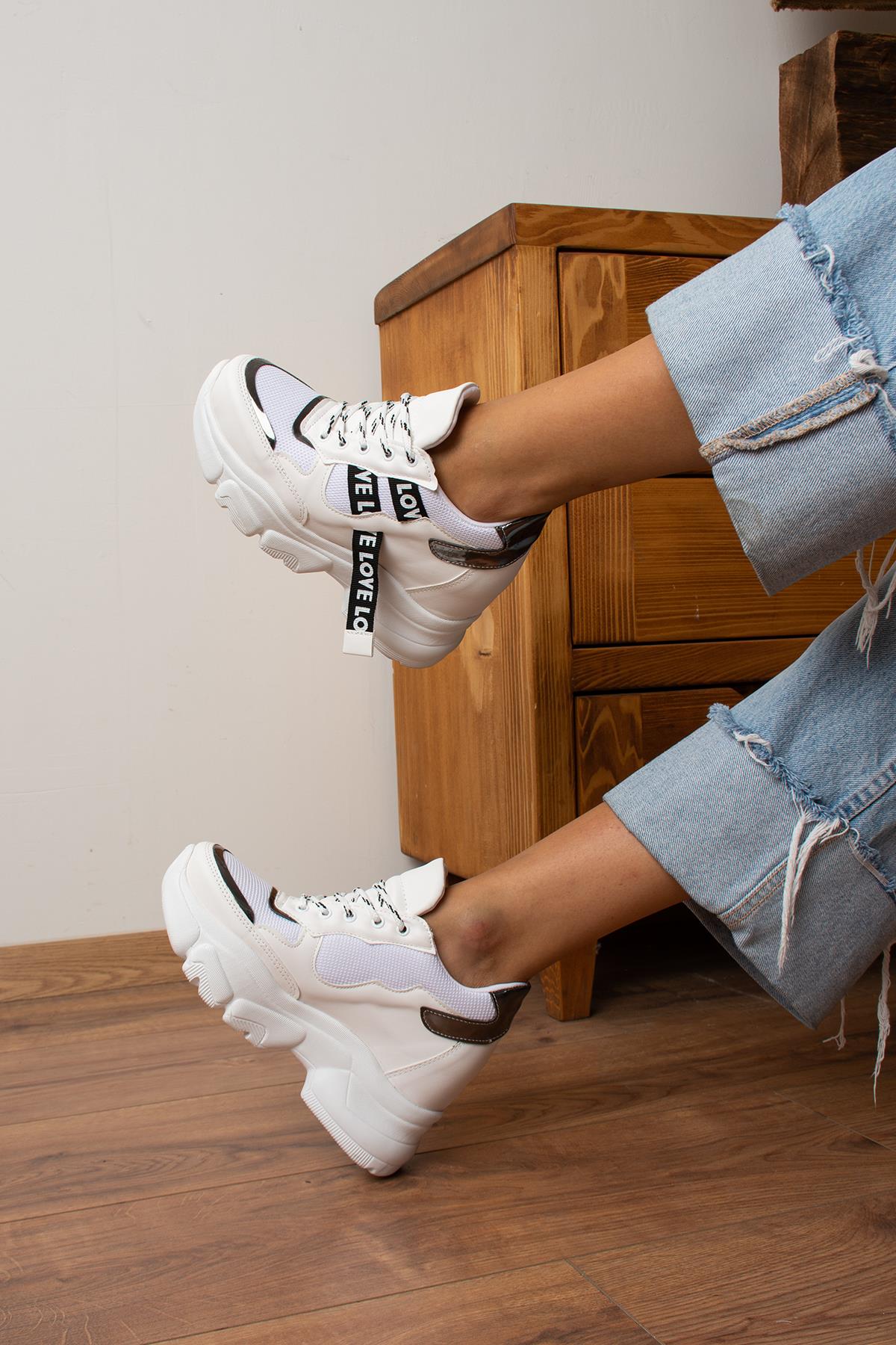 Modanizm Natsu Gizli Topuklu Beyaz Spor Ayakkabı