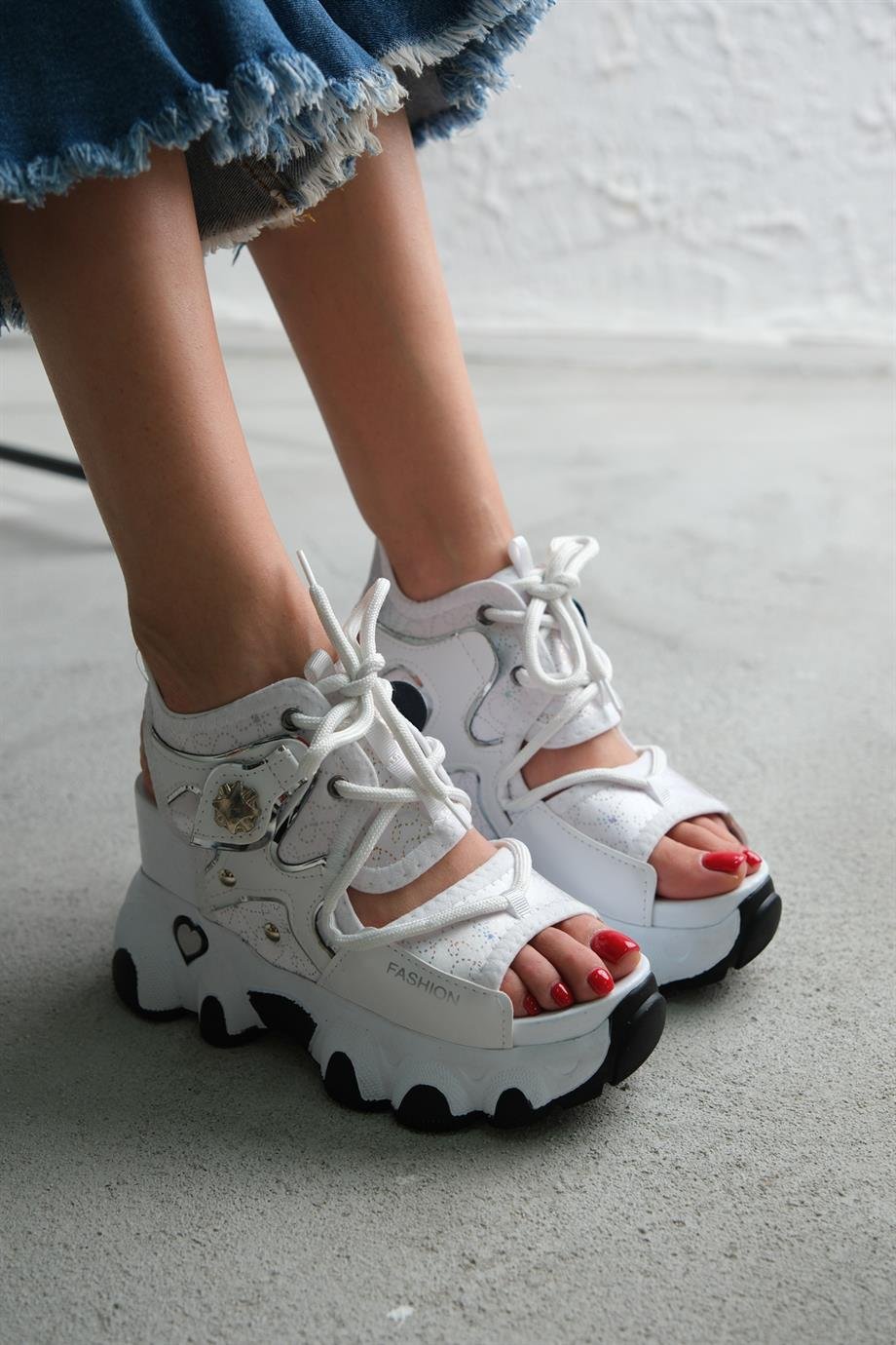 Modanizm Pravista Beyaz Spor Sandalet