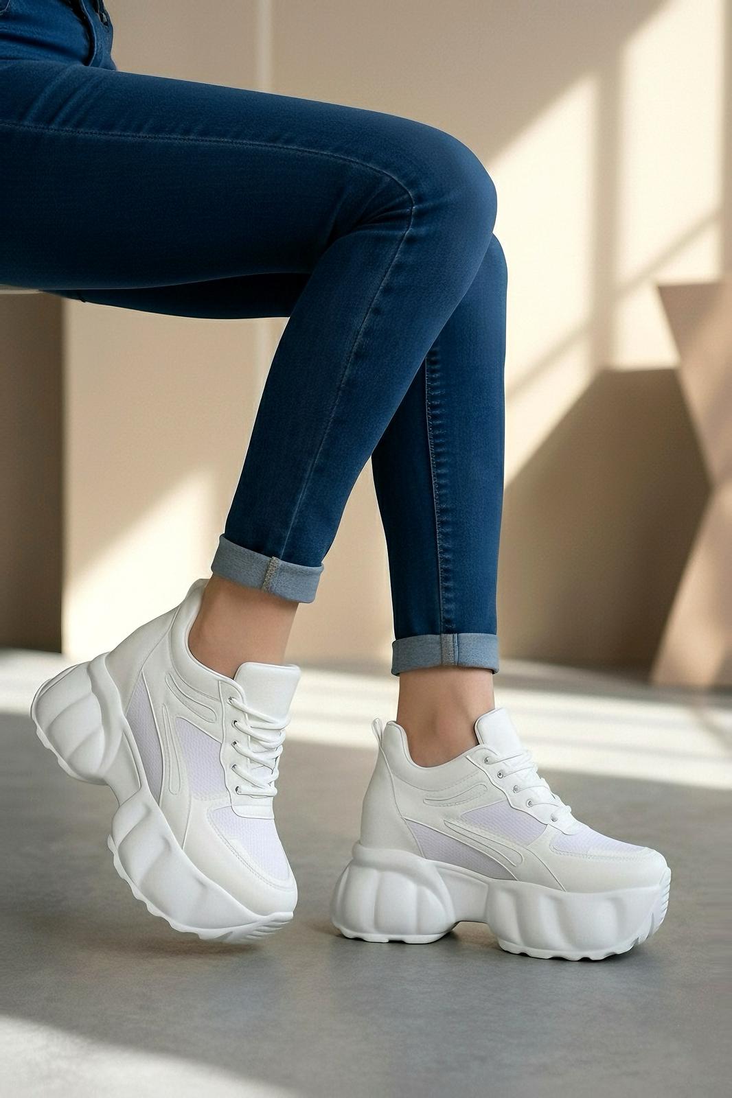 Modanizm Evanora Beyaz Dolgu Spor Ayakkabı