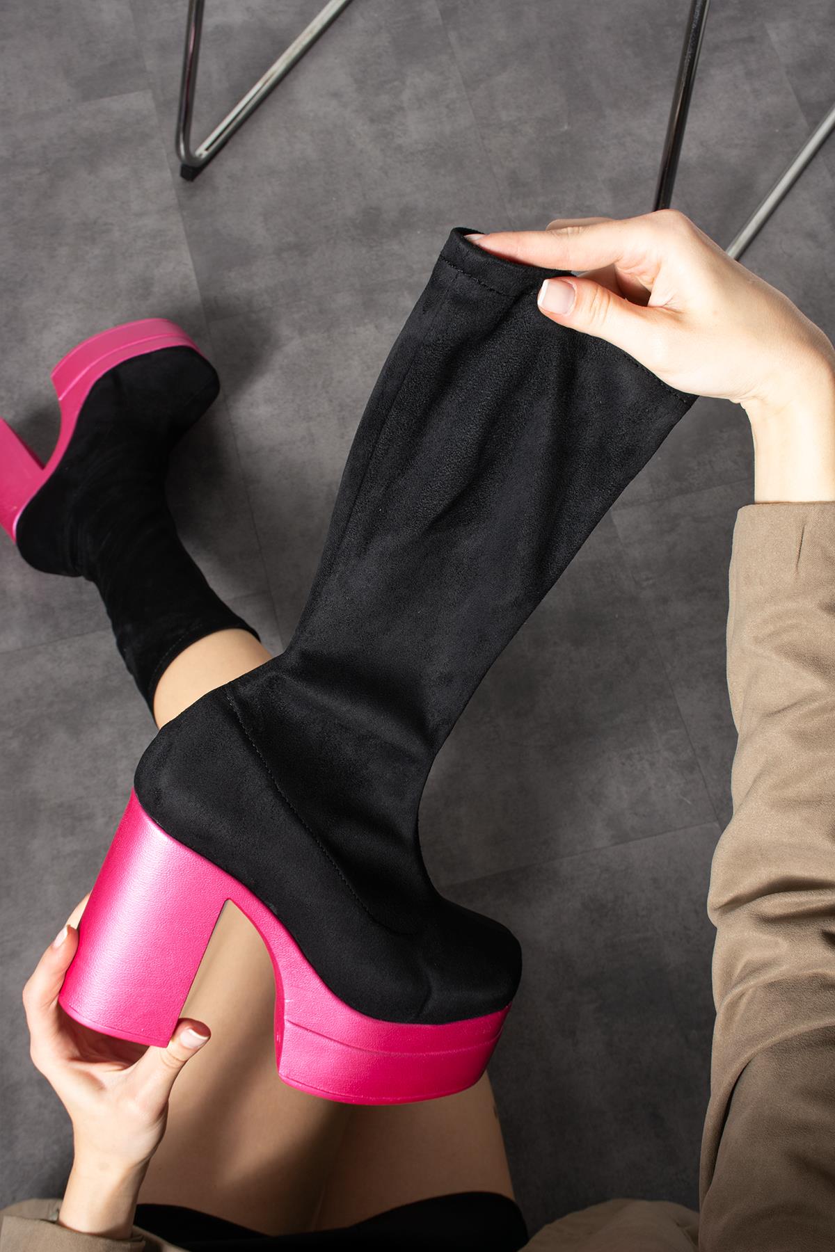 Modanizm Lavinia Siyah Pembe Çizme