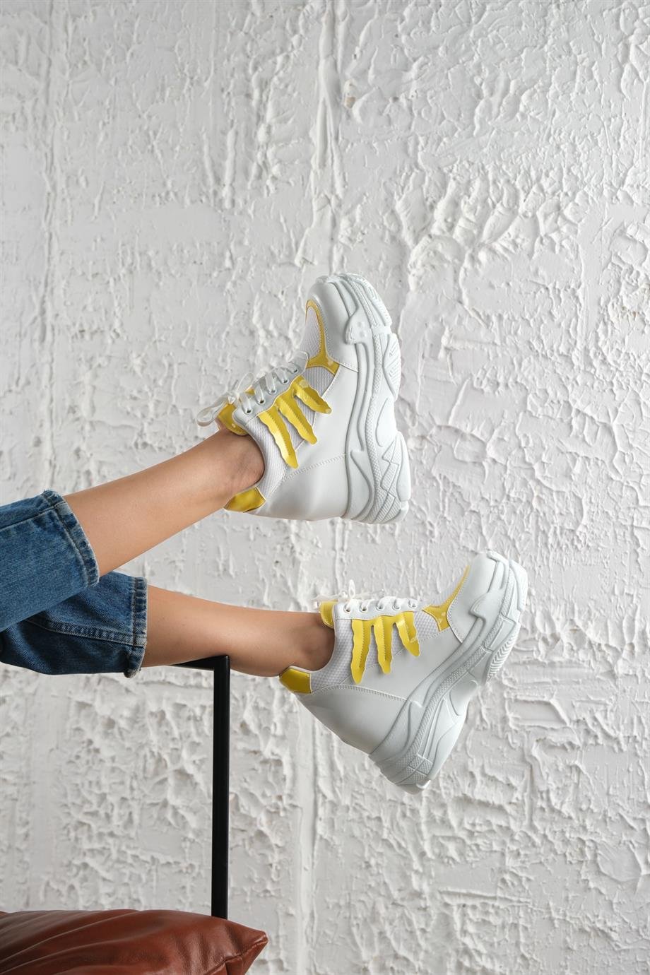 Modanizm Dietz Gizli Topuklu Sarı Spor Ayakkabı