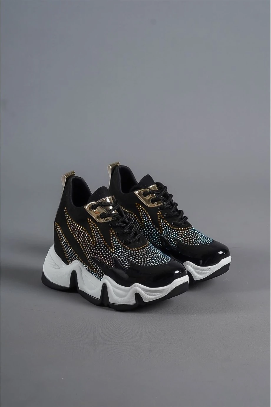 Mauren Taş İşlemeli Dolgu Topuklu Spor Ayakkabı