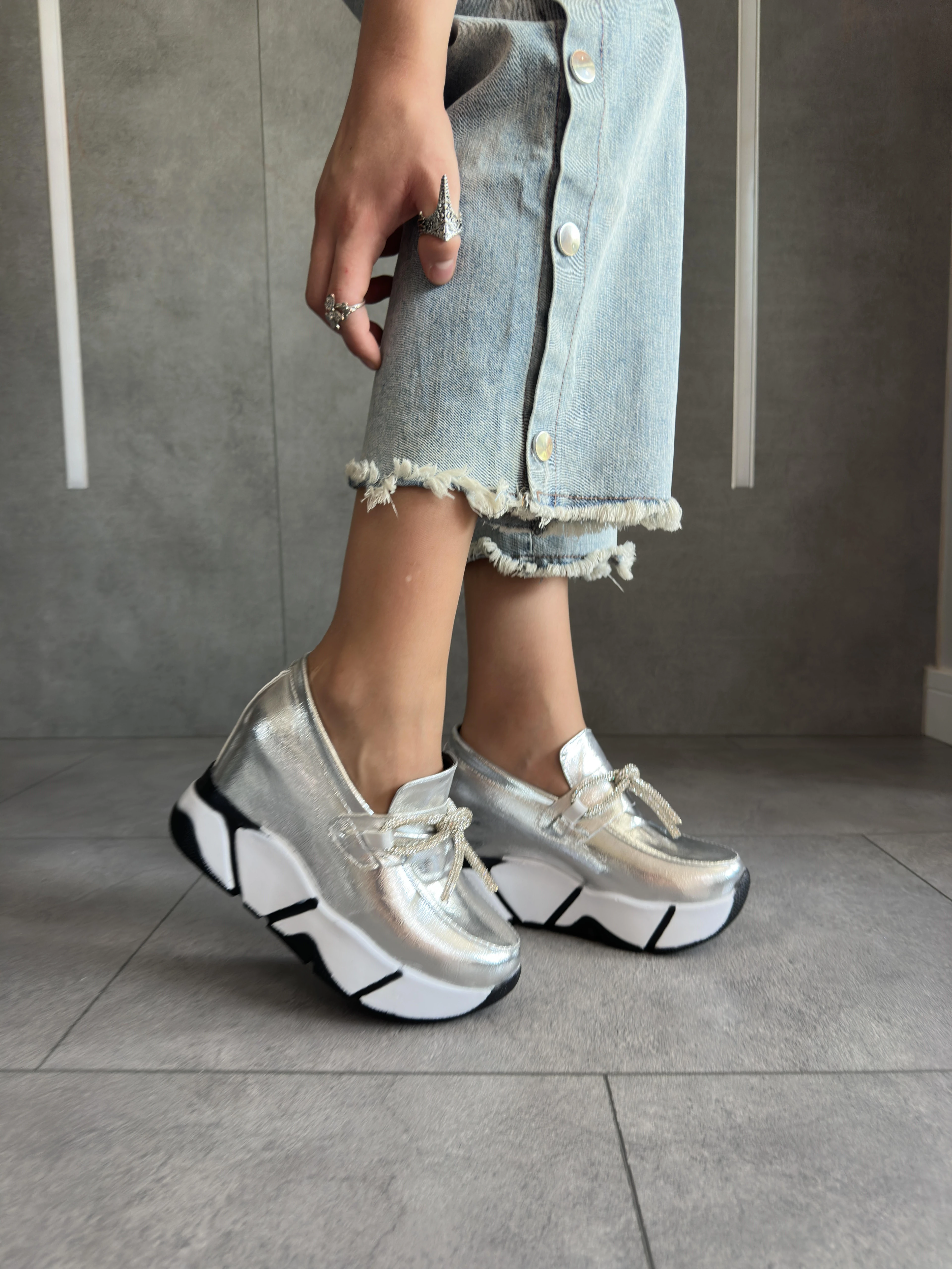 Modanizm Montegue Gri Dolgu Spor Ayakkabı