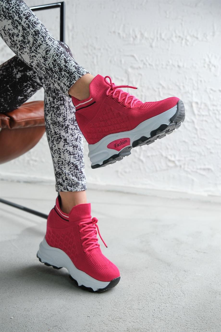 Modanizm Lunar Gizli Topuklu Fuşya Spor Ayakkabı