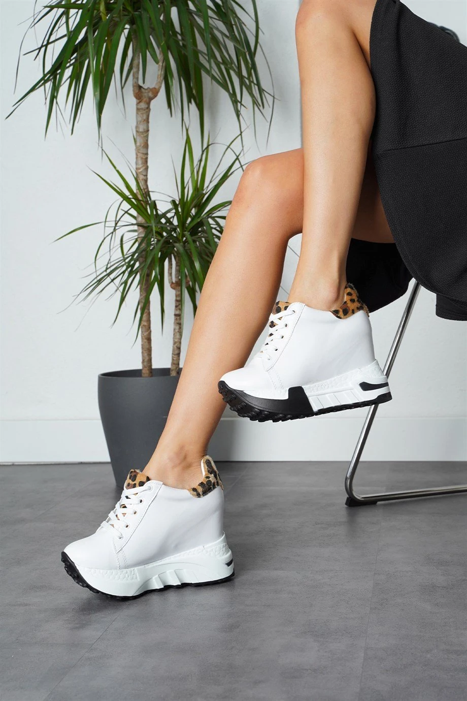 Modanizm Alexia Beyaz Gizli Topuklu Spor Ayakkabı