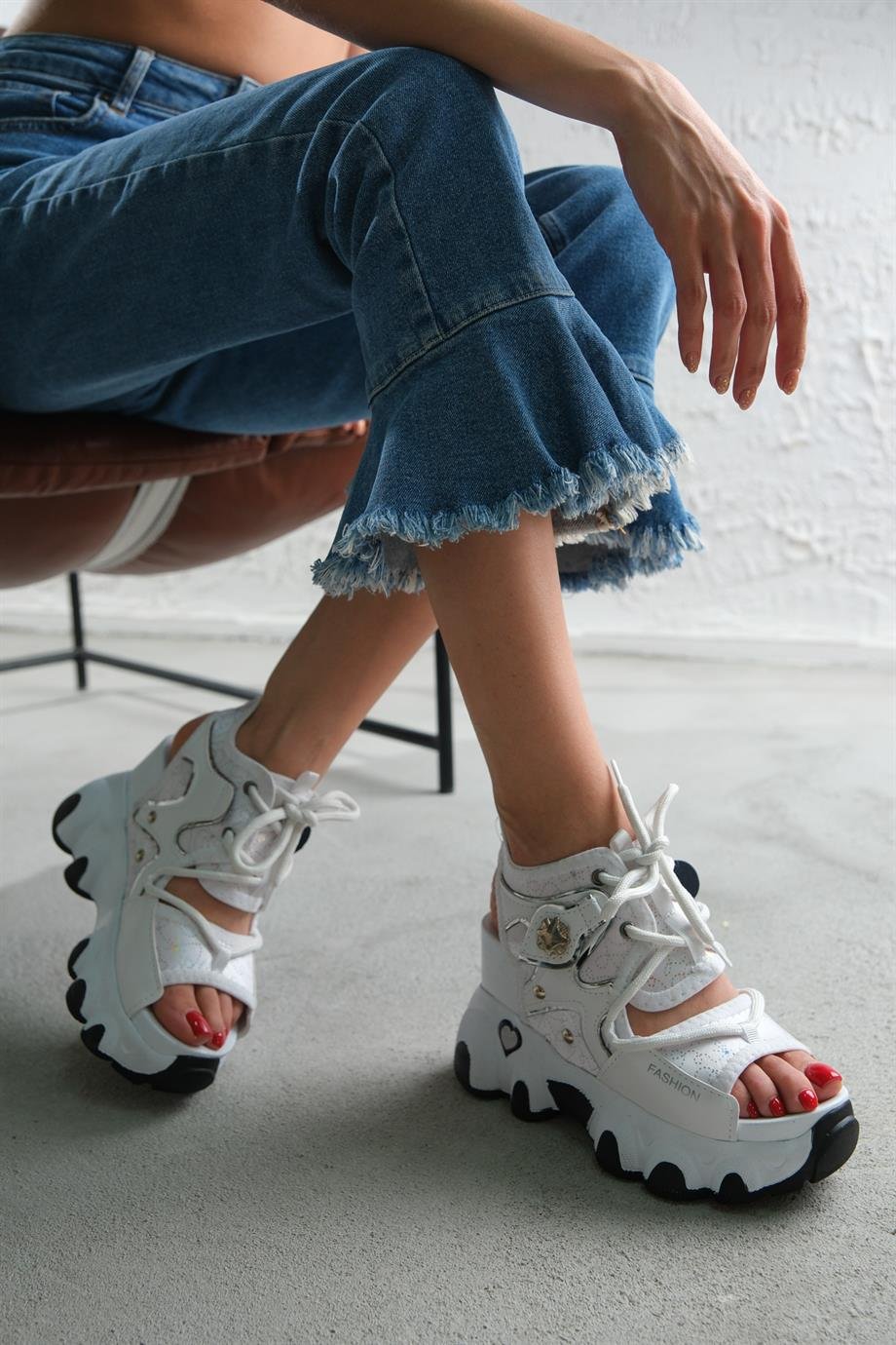 Modanizm Pravista Beyaz Spor Sandalet