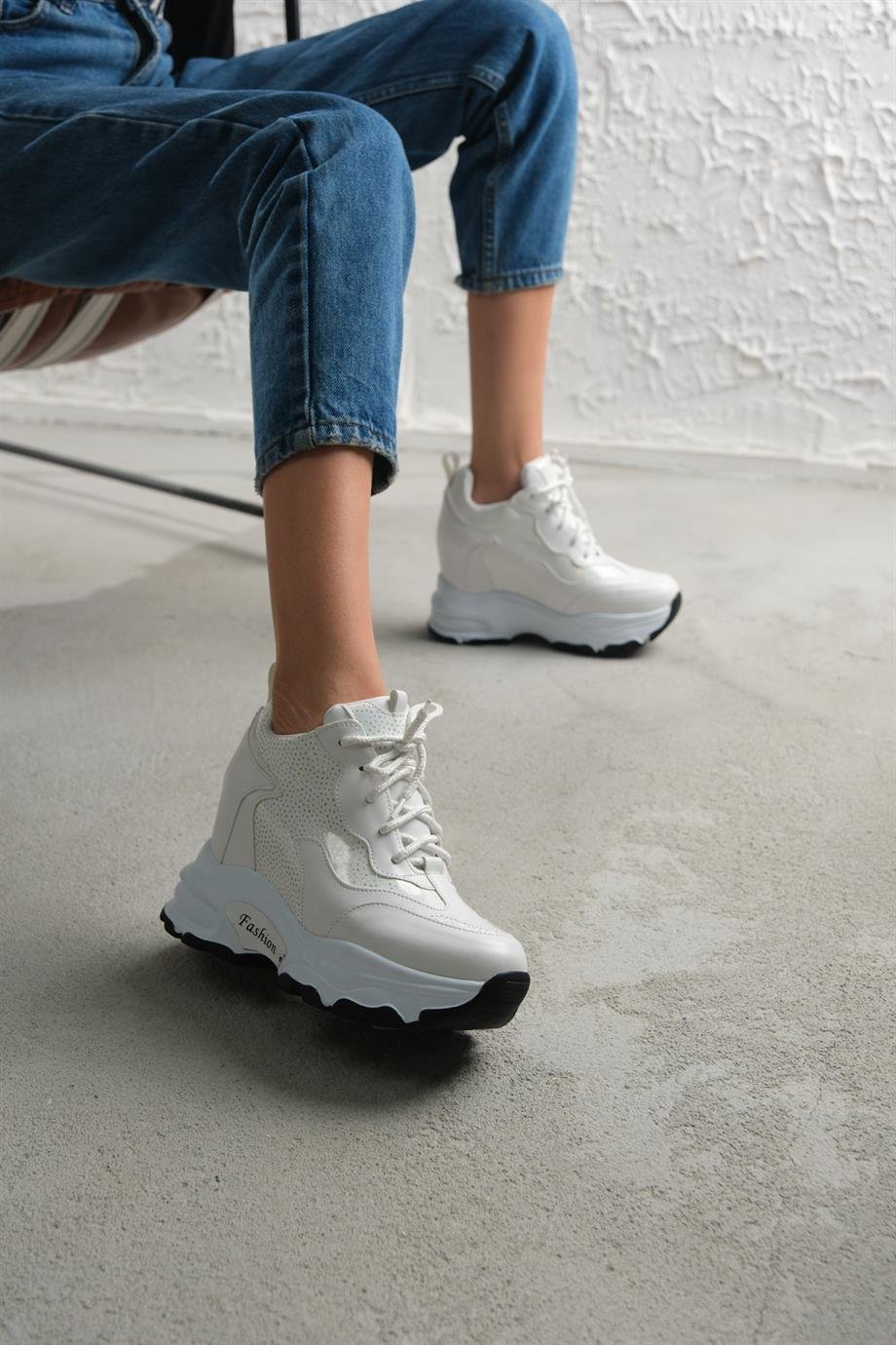 Modanizm Neo Gizli Topuklu Beyaz Spor Ayakkabı