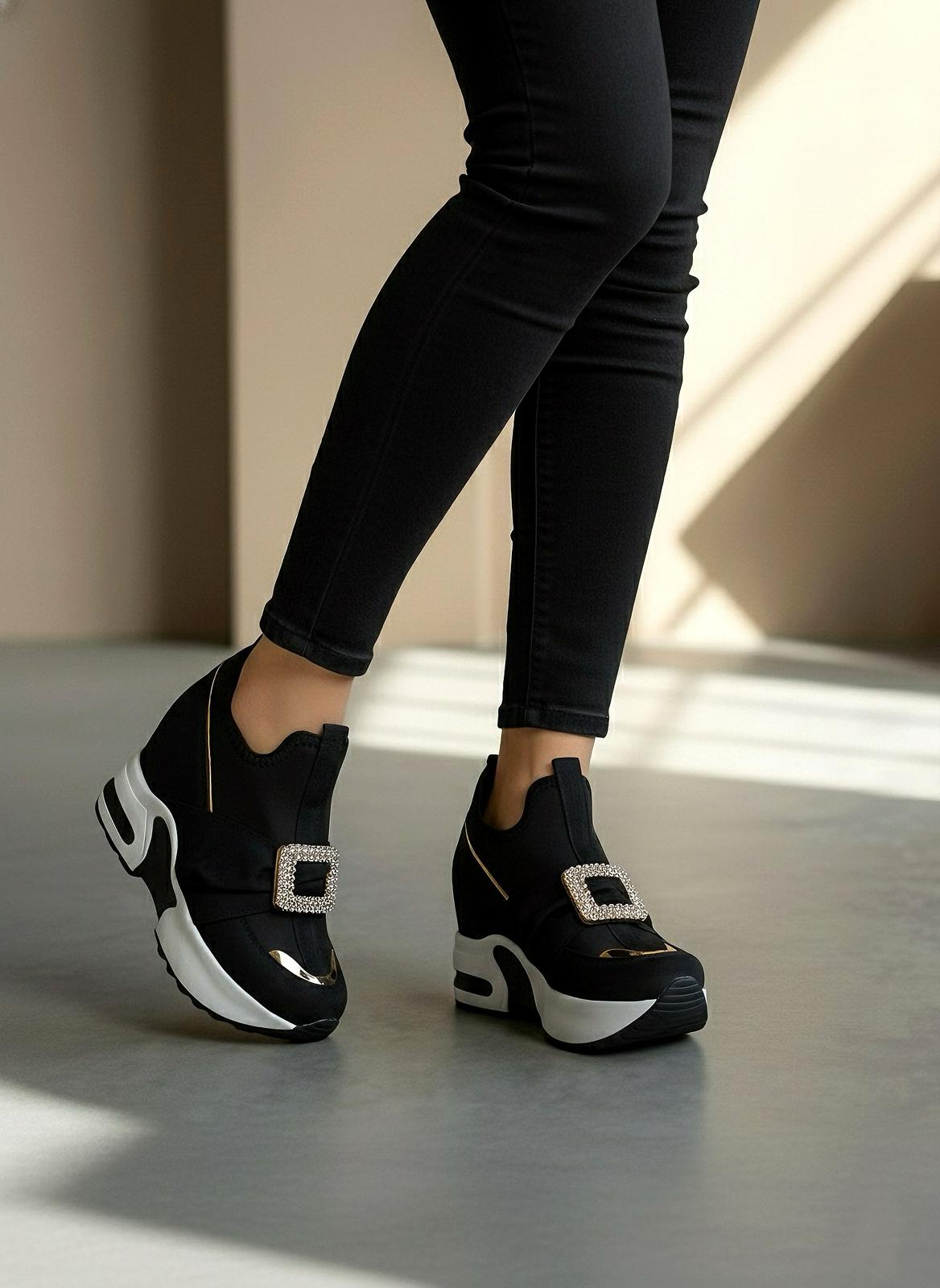 Modanizm Soho Gold Dolgu Topuklu Spor Ayakkabı