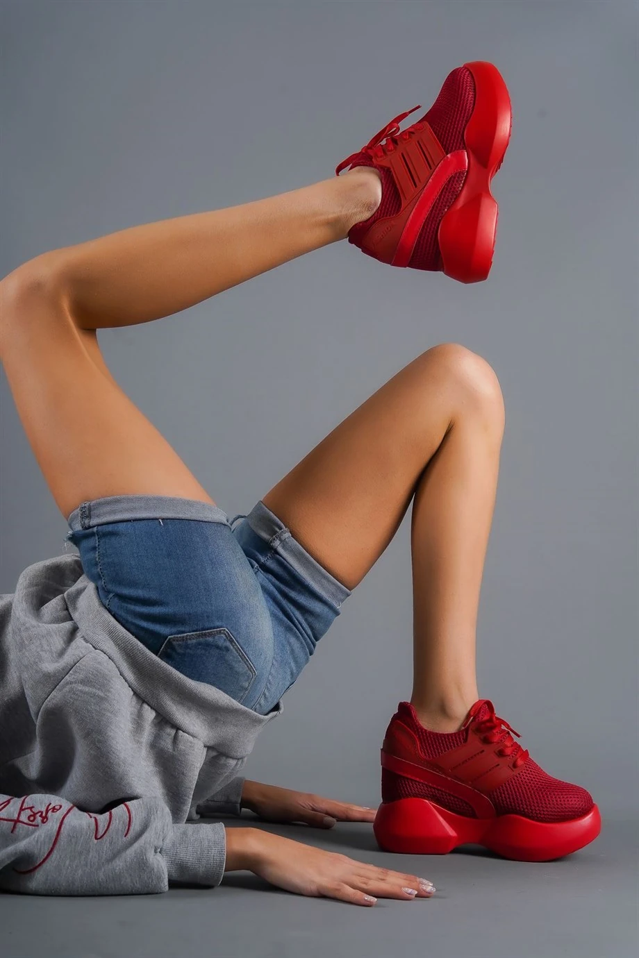 Chicilotti Kırmızı Gizli Topuklu Spor Ayakkabı