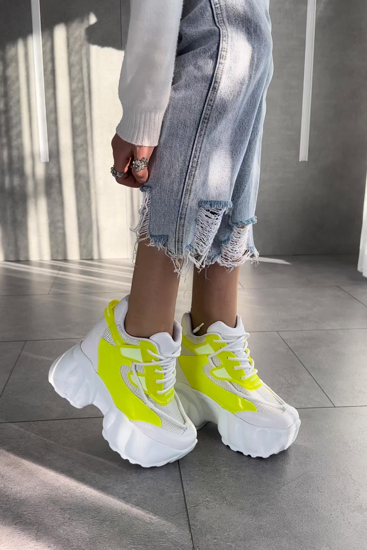 Modanizm Apax Sarı Dolgu Spor Ayakkabı